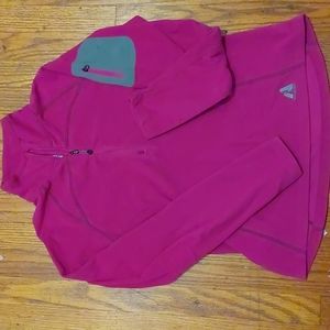 Eddie Bauer FirstAscent fitted fleece quarter zip, Women's Med, Magenta